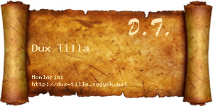 Dux Tilla névjegykártya